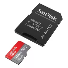 Cartão Memória Microsd C10 A1 100mb/s 128gb Sandisk +adp
