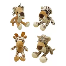 1 Pelúcias Safari Girafa Ou Leão Ou Onça Ou Tigre Bebê