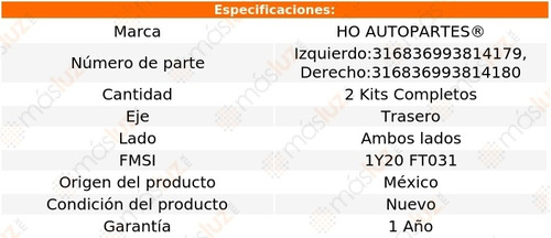 2 Sets Herrajes Tambor Tras Renault Sandero 10/15 Ho Foto 2