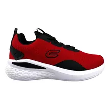 Tenis Hombre Court A4051t Running Gym Ligeros Rojo Negro