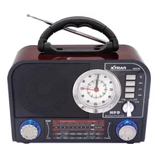 Rádio Retro Bluetooth Com Relógio Analógico Xdg-30 Xtrad