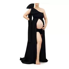 Vestido De Gravida Para Fotos Com Laço Removível G26