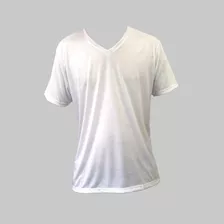 Kit 20 Camisa Gola V Poliéster Blusa Para Sublimação Atacado