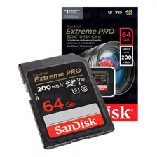 Cartão De Memória Sandisk Extreme Pro 64gb 200mb/s 4k Uhd
