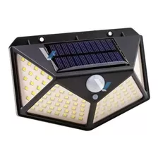 Lampara Solar 100 Leds Exterior 3 Modos Sensor Movimiento Color Black
