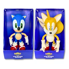 2 Bonecos Grandes 25cm - Sonic E Tails Collection Original