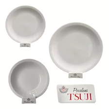 Set 6 Plato Principal + 6 Plato Hondos + 6 Platos De Postre 