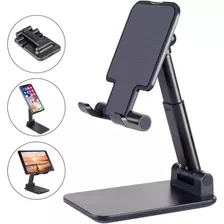 Suporte De Mesa P/ iPad iPhone Celular Rock Ajustável Cor Preto