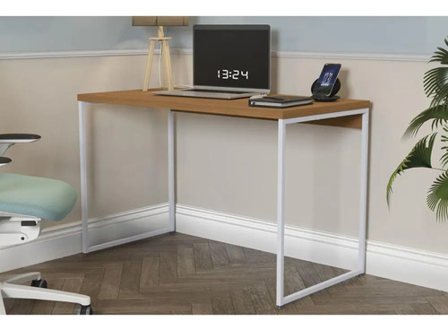 Mesa De Escritório Secretária Industrial Li002 Canela/branco Marrom