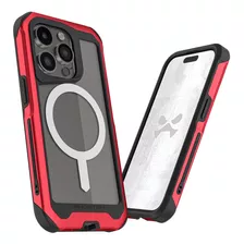 . Funda Ghostek Atomic Para iPhone 15 Pro Max Aluminio Roja 