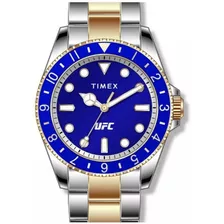 Reloj Timex Ufc Debut Modelo: Tw2v58400 Color De La Correa Bicolor Color Del Bisel Plateado Color Del Fondo Azul