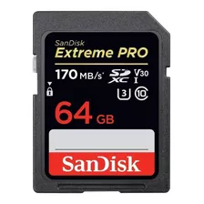 Cartão Memória Lacrado 64gb Sdxc Sandisk Extreme Pro 170mb/s