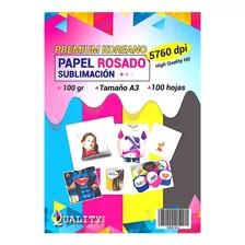 3 Resmas Papel Sublimación A3 X 100 Hojas Respaldo Rosado