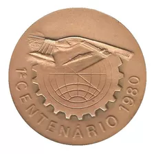 Medalha Bronze 100 Anos Clube Engenharia 1980 Itaipu Certif