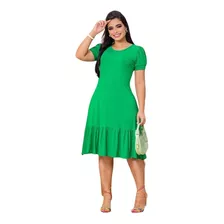 Vestido Evangélico Midi Casual Confortável Promoção Cores 