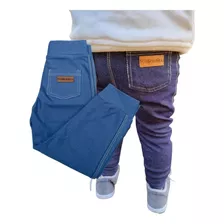 Calça Saruel Jogger Imita Jeans Azul Menino Menina Algodão