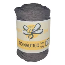 Fio Náutico Premium Poliéster 5mm 500g Trico Croche Cinza 18