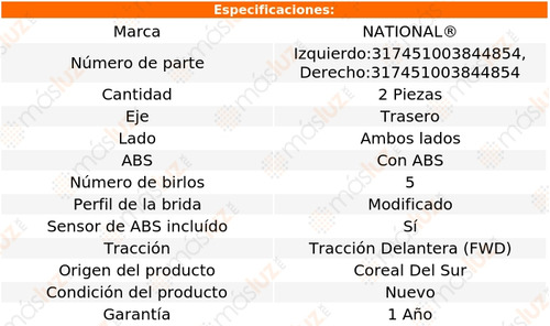 2- Mazas Traseras Con Abs Taurus X 2008/2009 National Foto 4