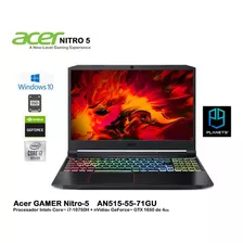 Acer Nitro-5 Gamer I7-10750h 16gb 256gb+1tb 15.6 Gtx 4gb W10 Color Negro