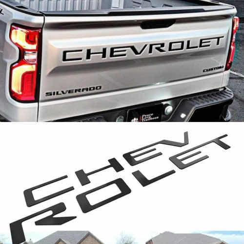 Letras Chevrolet Cheyenne Negro Caja No Vinil 2019 2021 2023 Foto 2