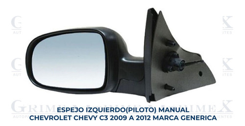 Espejo Chevrolet Chevy C3 2009-09-2010-2011-2012-12 Ore Foto 2
