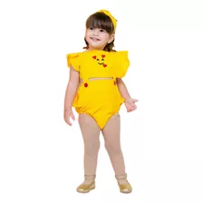 Romper Body Fantasia Emoji Roupa Mesversario Bebê Menina