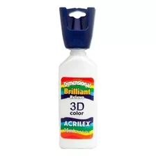 Tinta Dimensional Relevo 3d 35ml Brilhante - Acrilex Cor 519 Branco