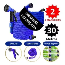 Kit 2 Mangueira Mágica 30m - Flexível, Reforçada, Azul