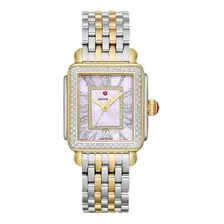 Michele Deco Madison Lavender Mop Diamond Dial Two-tone Ss 