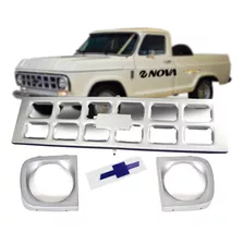 Kit Grade Dianteira + Emblema Aro Farol Chevrolet D10 1980