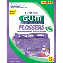 Flosser Dental Gum Con Aplicador Ultra Deslizante Sabor Menta 40 u