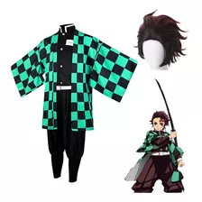 Traje De Cosplay Kimetsu No Yaiba Zenitsu+peruc Para O Caça-