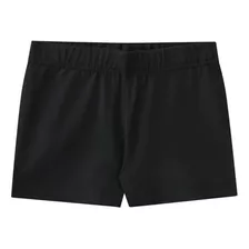 Short Infantil Feminino Cotton Liso Preto - Malwee