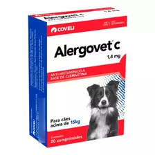 Alergovet C 1,4mg 20 Comp Coveli Para Cachorro Acima De 15kg