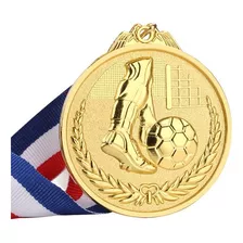 Medalla Deportiva Futbol Metálica Grabada 5 Cm C/cinta.