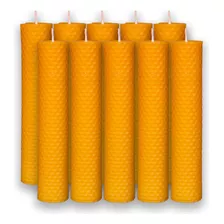 Velas De Cera De Abejas 10x2 Cm Pack De 10 