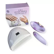 Kit De Lámpara Luz Led Y Torno Pulidor De Uñas Para Manicure