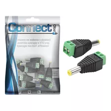 10x Conector Plug 2.1 Macho Com Borne P/ Cftv Câmera Fonte