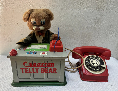 Vintage Juguete Mecánico Japón Cragstan Telly Bear — imagen 1