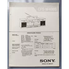 Esquemario Antigo Sony Modelo Cfs-w400s