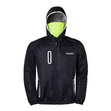 Jaqueta Impermeável Corta Vento Texx Preto/neon Balaclava