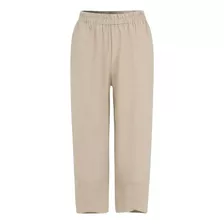 Pantalón Vendimia Zanzea Suelto Mujer Beige 