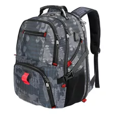 Mochila De Viaje Yorepek, P/ Laptops De 17'', Camuflaje Gris