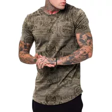 Camiseta Camisa Masculina Long Line Exercito Eua Patriot Top