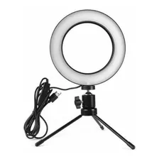 Iluminador Led Portátil Ring Light De 6 Pulgadas Con Trípode De 16 Cm