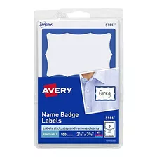 Etiquetas De Identificación Avery Blancas Con Borde Azul, 10