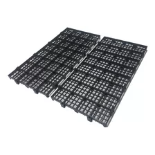 20pc Palete Estrado Plástico Preto 2,5x25x50cm Piso Plastico