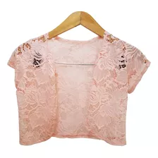 Saco Camisa Blusa Torerita Encaje Fiesta Nude S/m