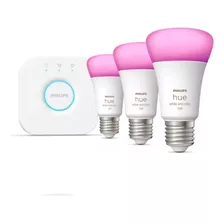 Kit 3 Philips Hue White & Color Ambience 1100lm E27 + Bridge