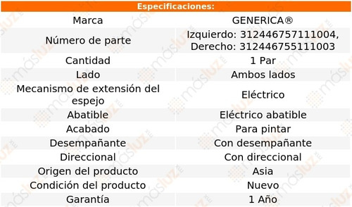 Kit Espejos Lat Elect P/pintar C/desemp C/direcc 308 15/16 Foto 2